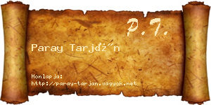 Paray Tarján névjegykártya
